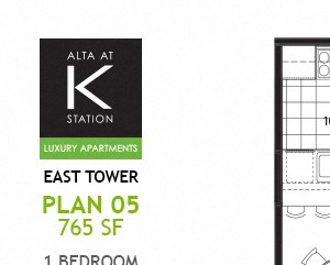 East Tower - 1 Bed - Plan 05 East Tower - 1 Bed - Plan 05